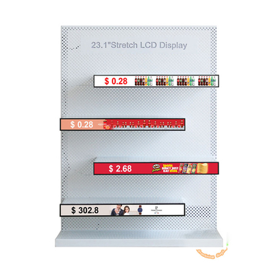 VETO Ultra szeroki ekran bar wnętrze LCD reklamy odtwarzacze Android półka Edge Strip Display