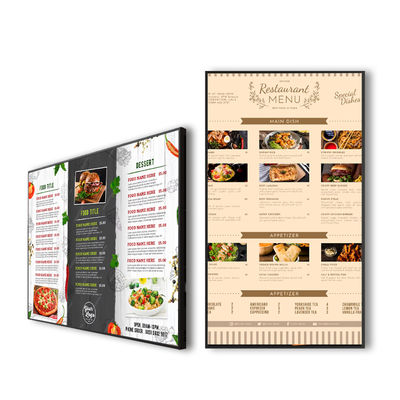 Jakość Cyfrowe tablice menu VETO z mocowaniem ściennym, reklamowy wyświetlacz LCD z systemem Android, cyfrowe oznakowanie FHD do restauracji i sklepów detalicznych fabryka