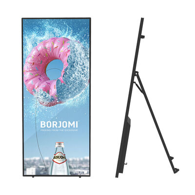 Jakość WETO 70 cali rozdzielczość 4K wyświetlacz reklamowy LCD Przenośny cyfrowy napis z kółkami fabryka